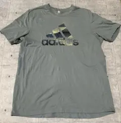 USA古着 adidas グレー Tシャツ ロゴプリント