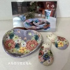 作家　陶芸作家　野村晃子　花柄四角皿　花柄プレート　ゆずりは好き 作家 陶芸作家 野村晃子 花柄四角皿 花柄プレート ゆずりは好き