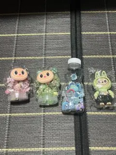 【セット売り】ラブブ、クマさんビーズボトル　顔変化ラブブキーホルダー