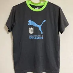 PUMA スポーツ用Tシャツ 160サイズ グレー/ネオンイエロー