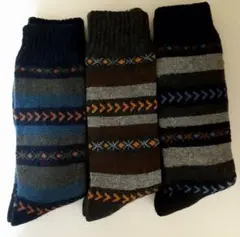 【W効果であったか】毛入り+裏起毛 25cm～27cm メンズ ソックス 旅行