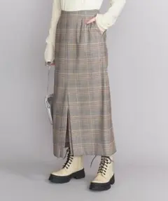 新品同様　BY チェックスリットフレアスカート