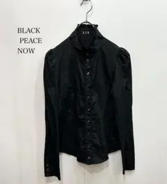 BPN ブラックピースナウ 衿フリル ブラックシャツ ゴスロリh.naoto M