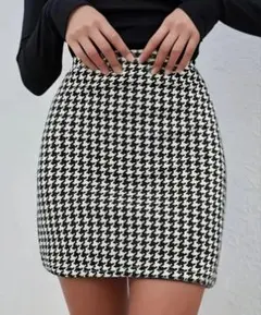 Ｌサイズハウンドトゥースパターン タイトスカート