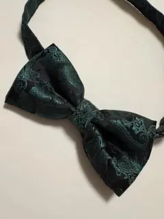 蝶ネクタイ チーフ カフス セット グリーン ペイズリー 結婚式 披露宴 緑