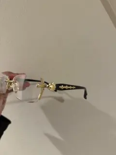 クリアサングラス ゴールド装飾