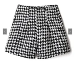 千鳥柄 ハイウエスト ショートパンツ