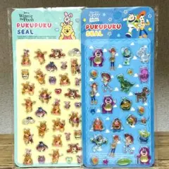 ぷくぷくシール　くまのプーさん トイストーリー 2枚セット