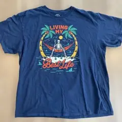 LIVING MY DOM Tシャツ 半袖 XL ネイビー