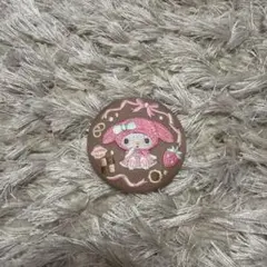 サンリオ　刺繍缶バッチ　マイメロディ
