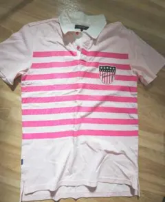 Tommy Hilfiger ポロシャツ M ピンク/ホワイト