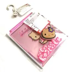 サンリオ　ハローキティ　日焼け　マスコット付き　ミラー　鏡　ピンク