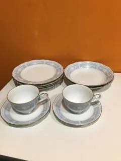 ノリタケ Noritake レースウッドゴールド ブルー 食器セット 中古品