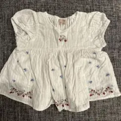 petit main 刺繍入りホワイトブラウス 90㎝
