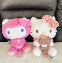 【新品】ハローキティ BIGサイズぬいぐるみ 2体セット　未使用タグ付き