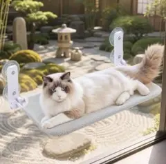 新品 猫用ハンモック 窓用 吸盤式 大型 折畳み 組み猫窓ベッド メッシュのサムネイル