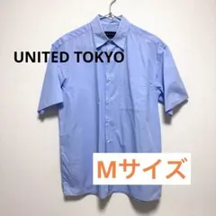 【美品】 UNITED TOKYO 半袖シャツ ロイヤルブルー M メンズのサムネイル