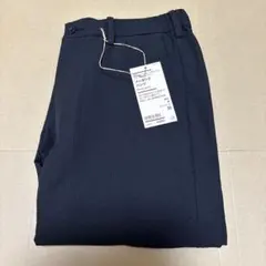 無印良品　風を通す　ストレッチサッカー　ノータックパンツ　紳士　黒色　ブラックのサムネイル