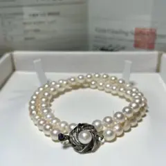 鑑別書付き 準花珠クラス アコヤパール ネックレス 6.5〜6.8㎜ M621