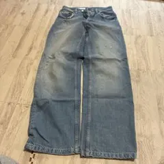 ZARA ワイドレッグデニムパンツライトブルー