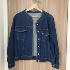 【美品】LTANCH ロタンシェ　ノーカラー濃紺 デニムジャケット ボタン付き