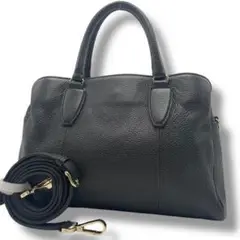 極美品✨エフィー 2way ハンド ショルダーバッグ オールレザー 本革 黒