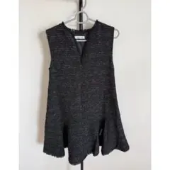 natural BEAUTY BASIC ツイードワンピース 黒