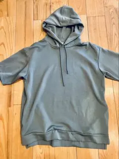 フード付きショートスリーブパーカー　カーキ