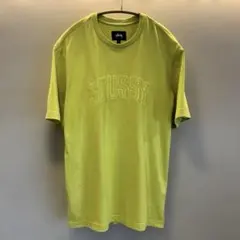 Stüssy フロントロゴ刺繍 ライムグリーン Tシャツ ‼︎