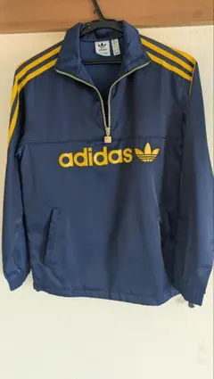 adidas ナイロンジャケット ネイビー/イエロー
