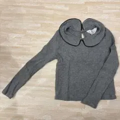 H&Mグレー 大きな襟付き 長袖カットソー　EUR110-116