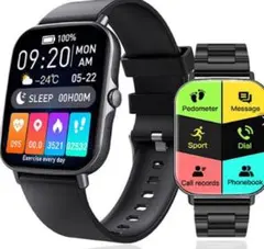 未使用割引⭐スマートウォッチ Bluetooth通話対応 AI音声支援 薄ピンク