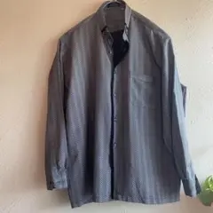 ✨美品✨　Hermony Light 長袖シャツ　中厚生地　　黒×白 LL