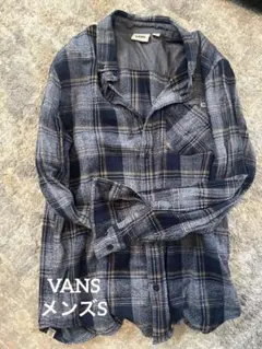 VANS チェックシャツ ネイビー メンズ S 長袖
