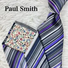 【美品✨】ポールスミス Paul Smith マルチストライプ 花柄 シルク