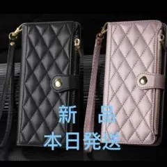 iPhone17ケース iPhone16手帳型 ブラック ピンク