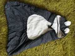 フード付きグレーおくるみ・ブランケット