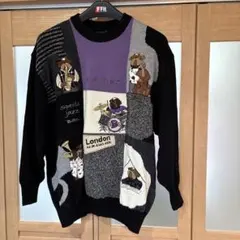 HARDY AMIES SPORT ジャズパッチワークセーター 3L