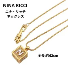 NINA RICCI ニナリッチ ネックレス キューブ Nロゴ ゴールド