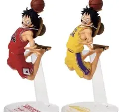 ワンピース × NBA ルフィ フィギュア ブルズ　レイカーズ　2種セット 新品未開封】ワンピース NBA ルフィ レイカーズ ブルズ 2体セット