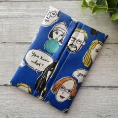 ポケットティッシュケース　普通サイズ　ラミネート　ハンドメイド　フェイス柄　①