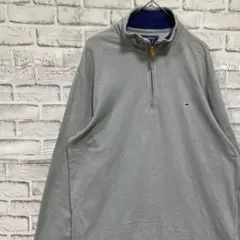 ハーフジップ　スウェットトレーナー　古着ヴィンテージ　グレーL 1203