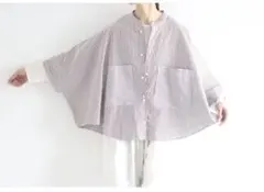 リネンスクエアケープシャツ ラベンダー - メルカリ