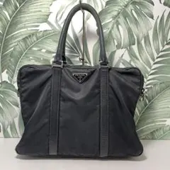 PRADA ビジネスバッグ ブラック ナイロン レザー