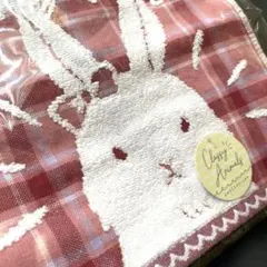 うさぎハンドタオル 綿100% 新品未使用品　タオル地ハンカチ　ウォッシュタオル