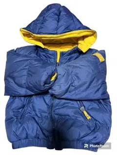 羽毛ダウン95‼️ムージョンジョンダウンネイビー/イエロー フードつき