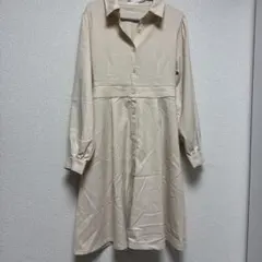 CORZA ベージュ シャツワンピース　L シンプル　大人　かわいい