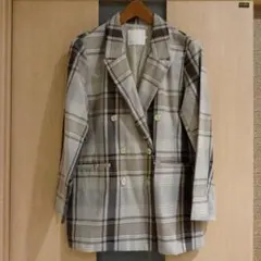 チェックのダブルジャケット(グレー)のサムネイル