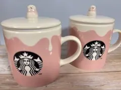 STARBUCKS 雪だるま蓋付きマグカップ 355ml ２個セット