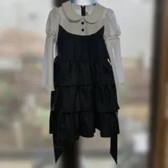 フォーマル ワンピース 黒と白 130